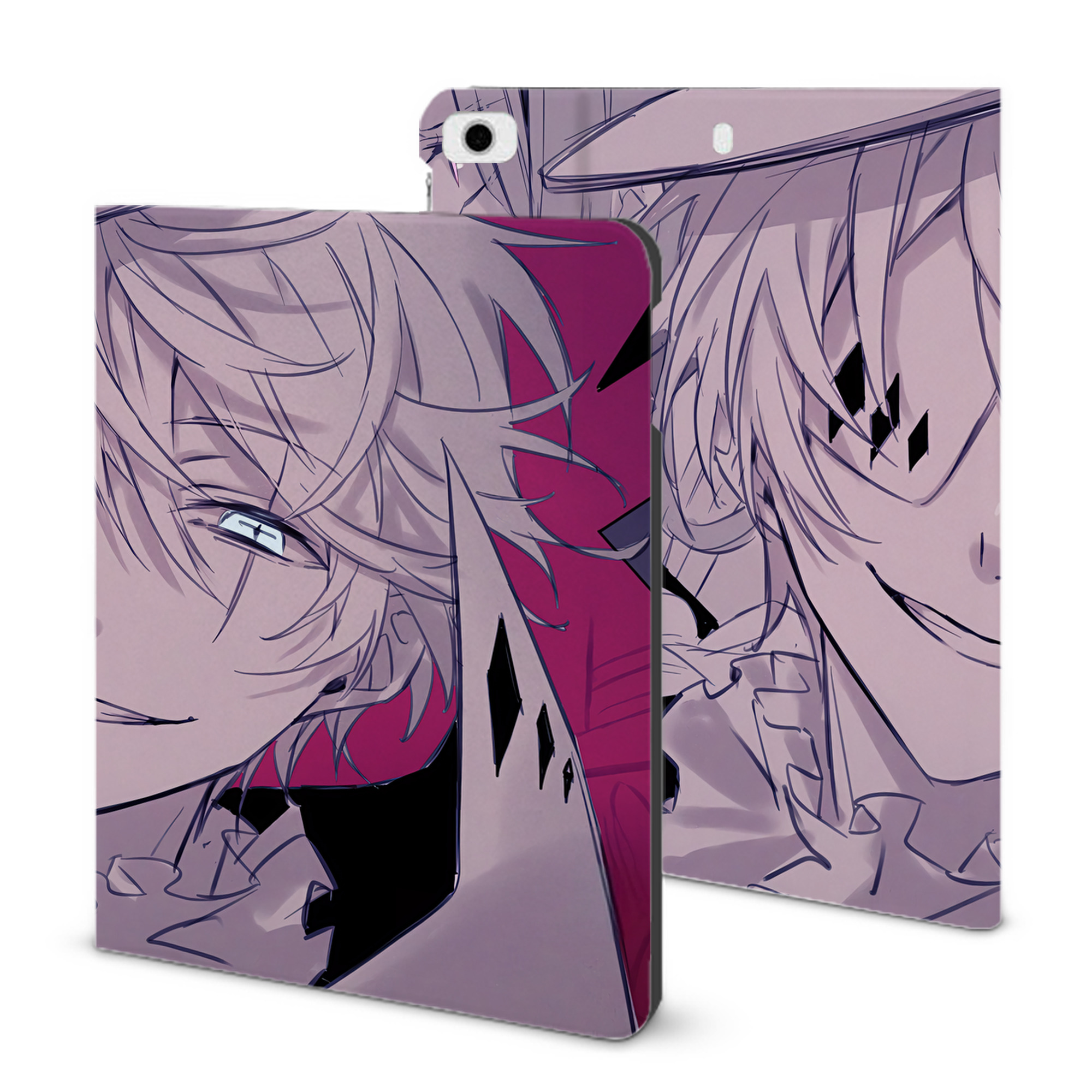 （画像用） 文豪ストレイドッグス Bungo Stray Dogs IPad ケース ブック型 PUレザー TPU 耐衝撃 軽量 薄型 ペン収納なし 全面保護 IPad 各モデル対応